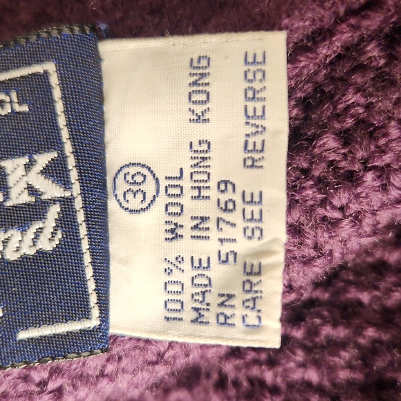 Purple boiled wool fitted button-down Office blazer sweater Jacket - Picture 8 of 11